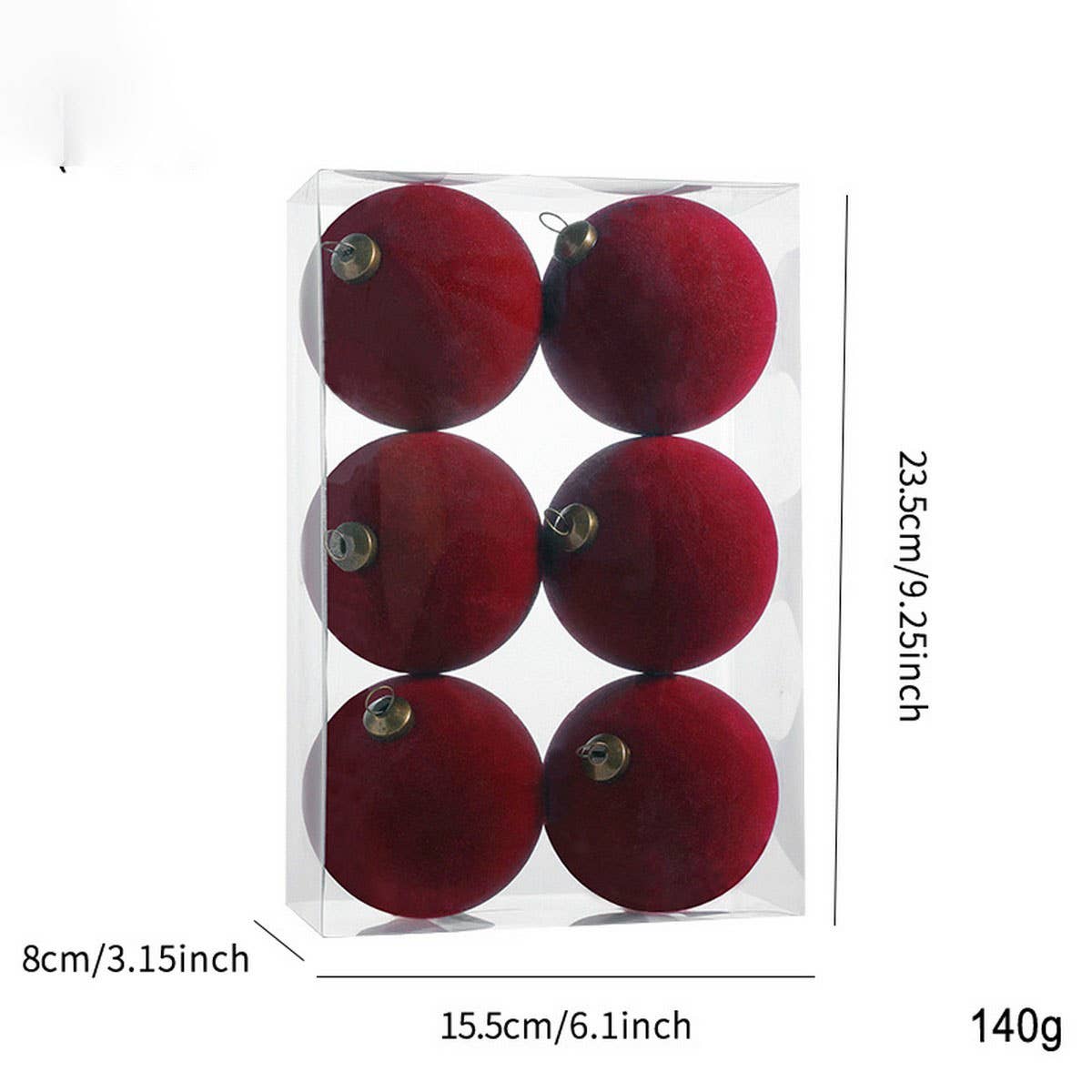 CWMM10399_8CM COLORFUL CHRISTMAS TREE BALL ORNAMENTS 6PCS