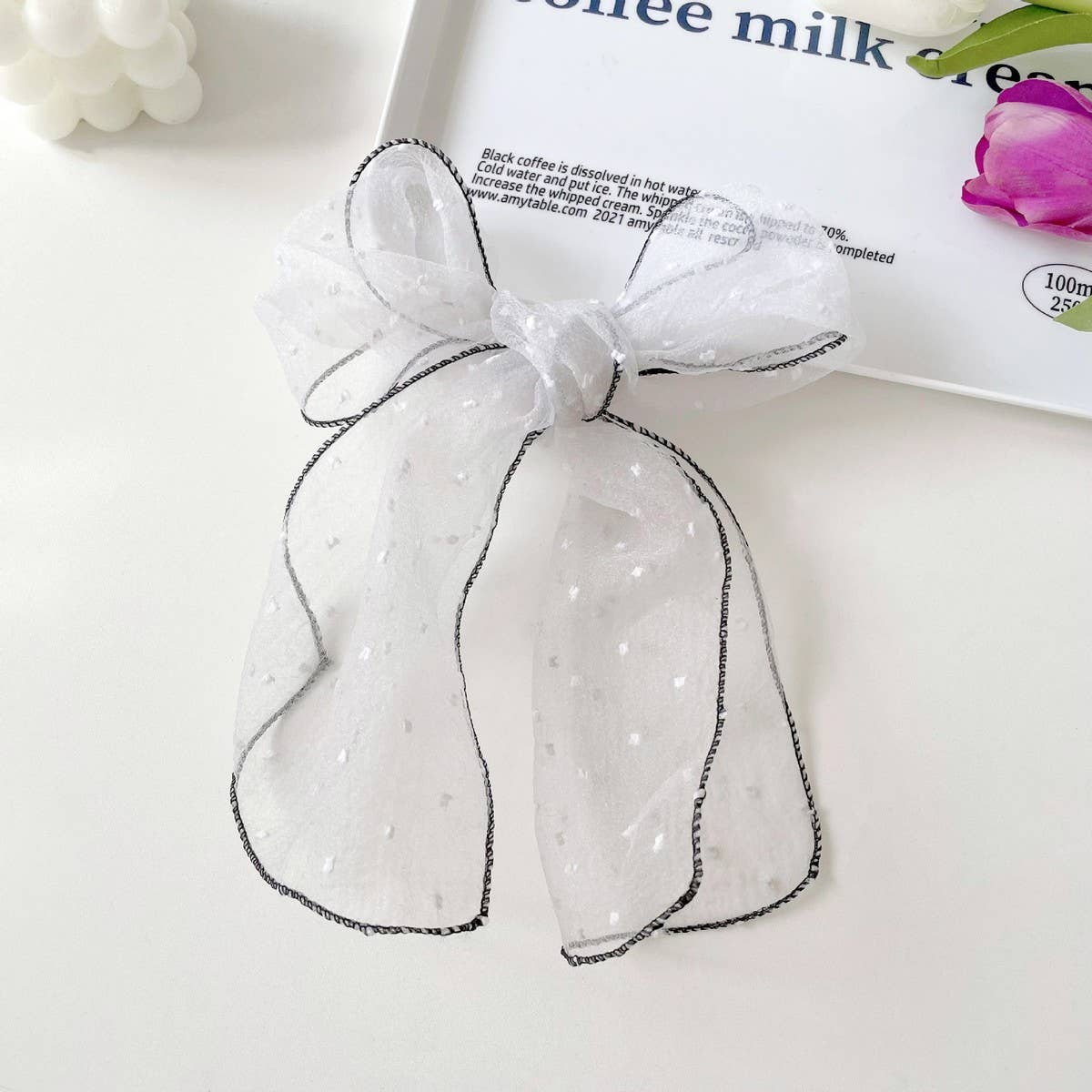 FASHIONABLE POLKA DOT BOW SCARF SCARF