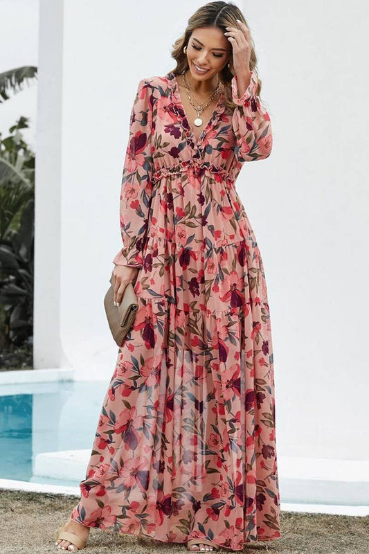 CWDMD5429_STYLISH FLORAL LONG SLEEVE ELEGANT MAXI GOWN