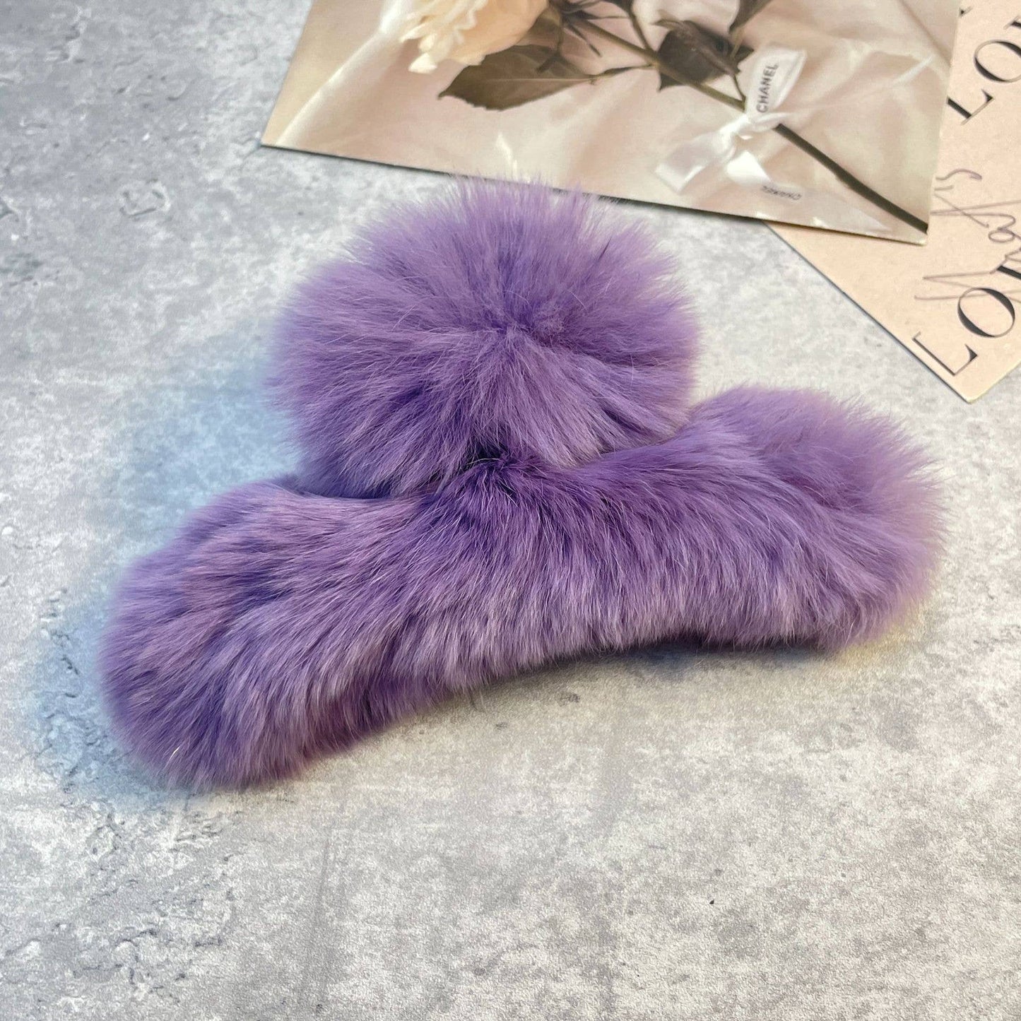 Rex Rabbit Fur Claws - Elegant Mixed Color Clips