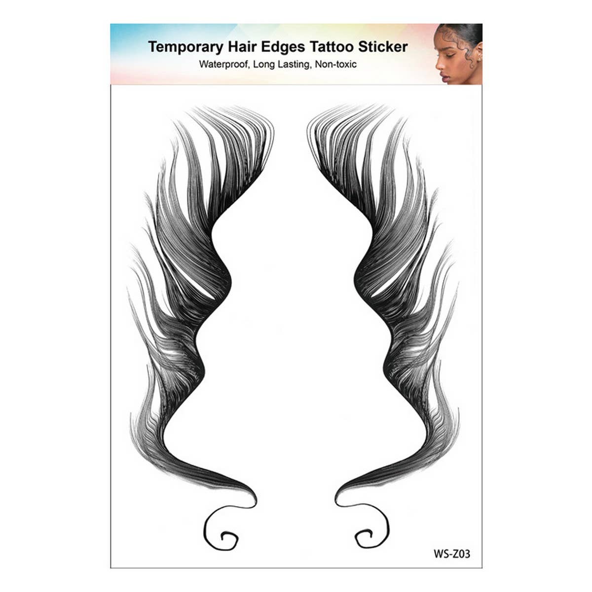 Baby Hairline Tattoo Stickers for Forehead Bangs_CWMM8336