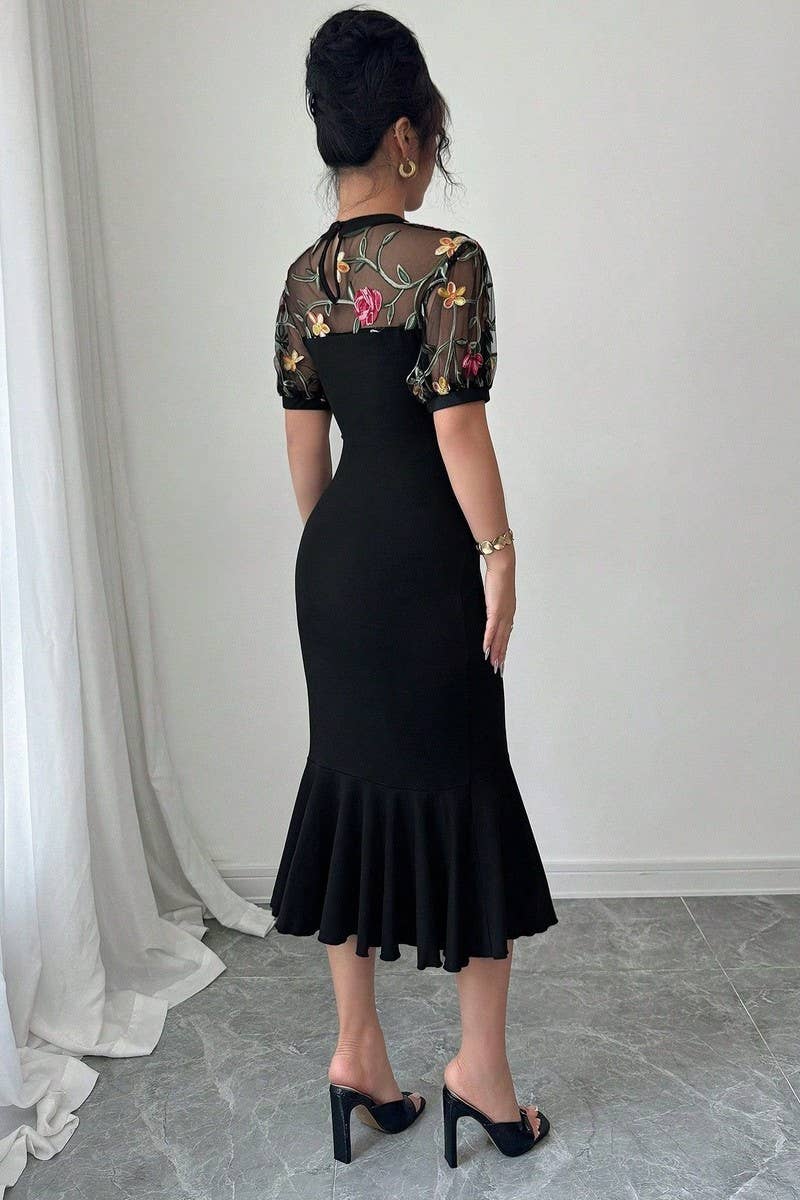 CWDSD8261_POINTELLE JACQUARD KNIT ASYMMETRIC DRESS