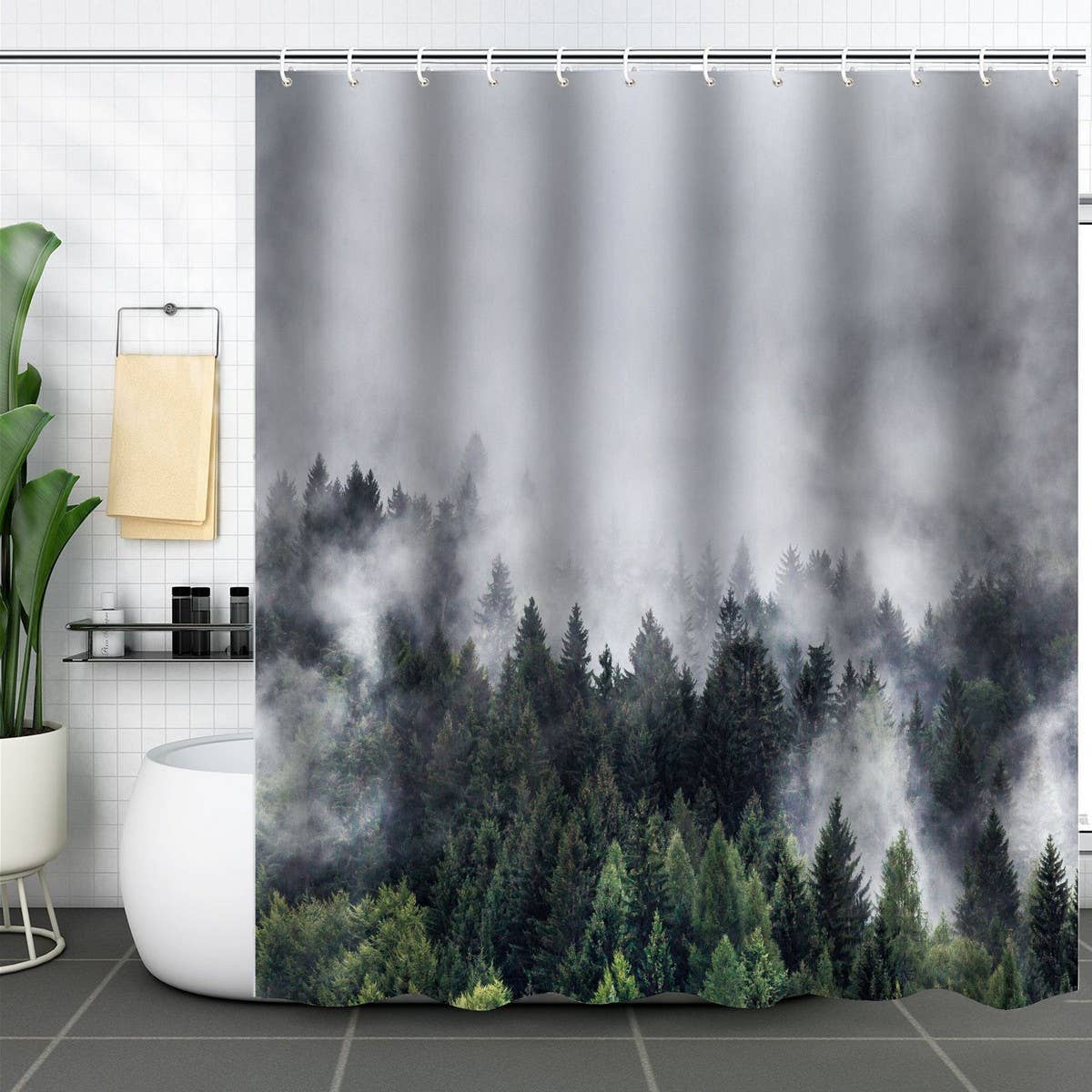 FOREST DIGITAL PRINTING SHOWER CURTAIN