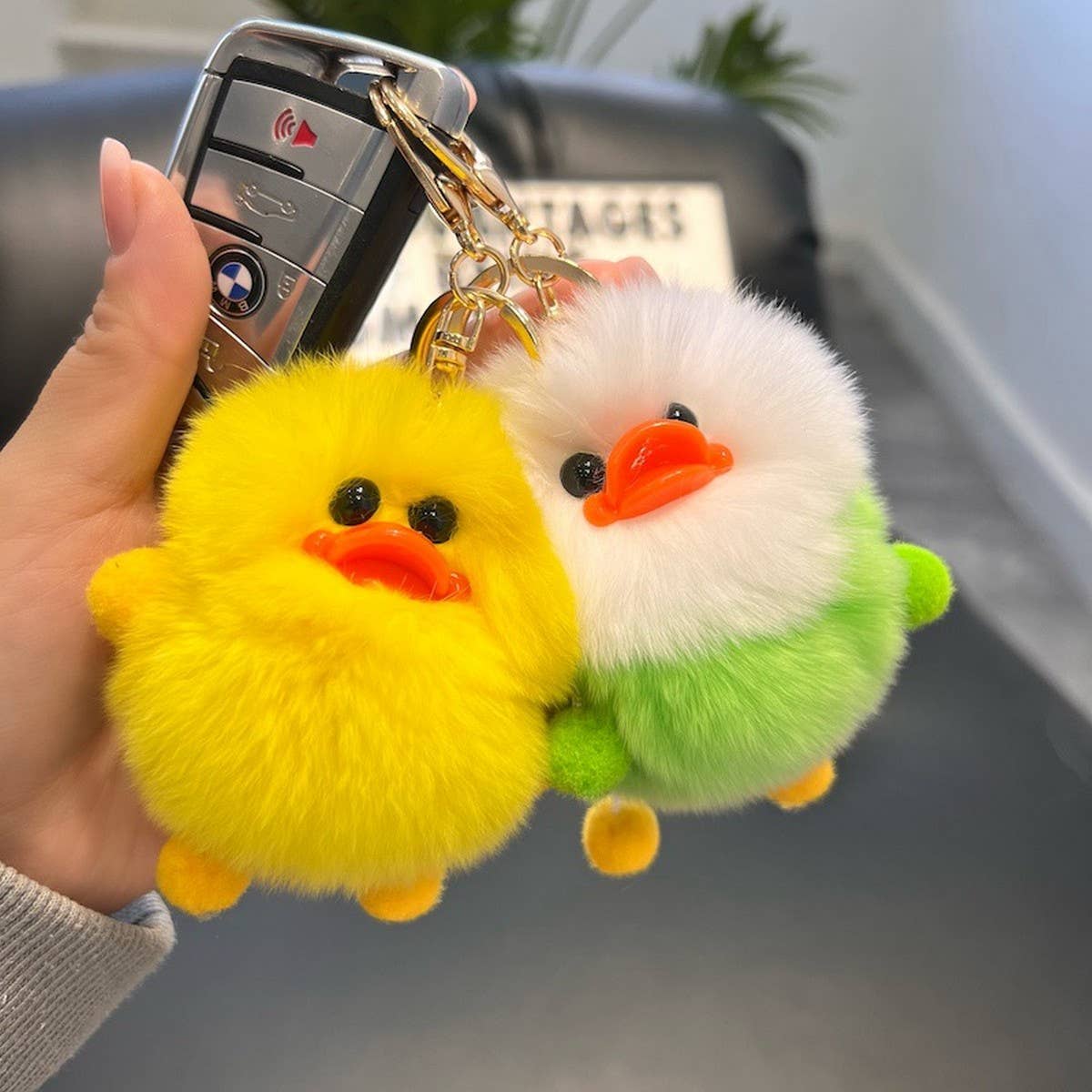 CUTE LITTLE YELLOW DUCK CAR KEYCHAIN BAG PENDANT