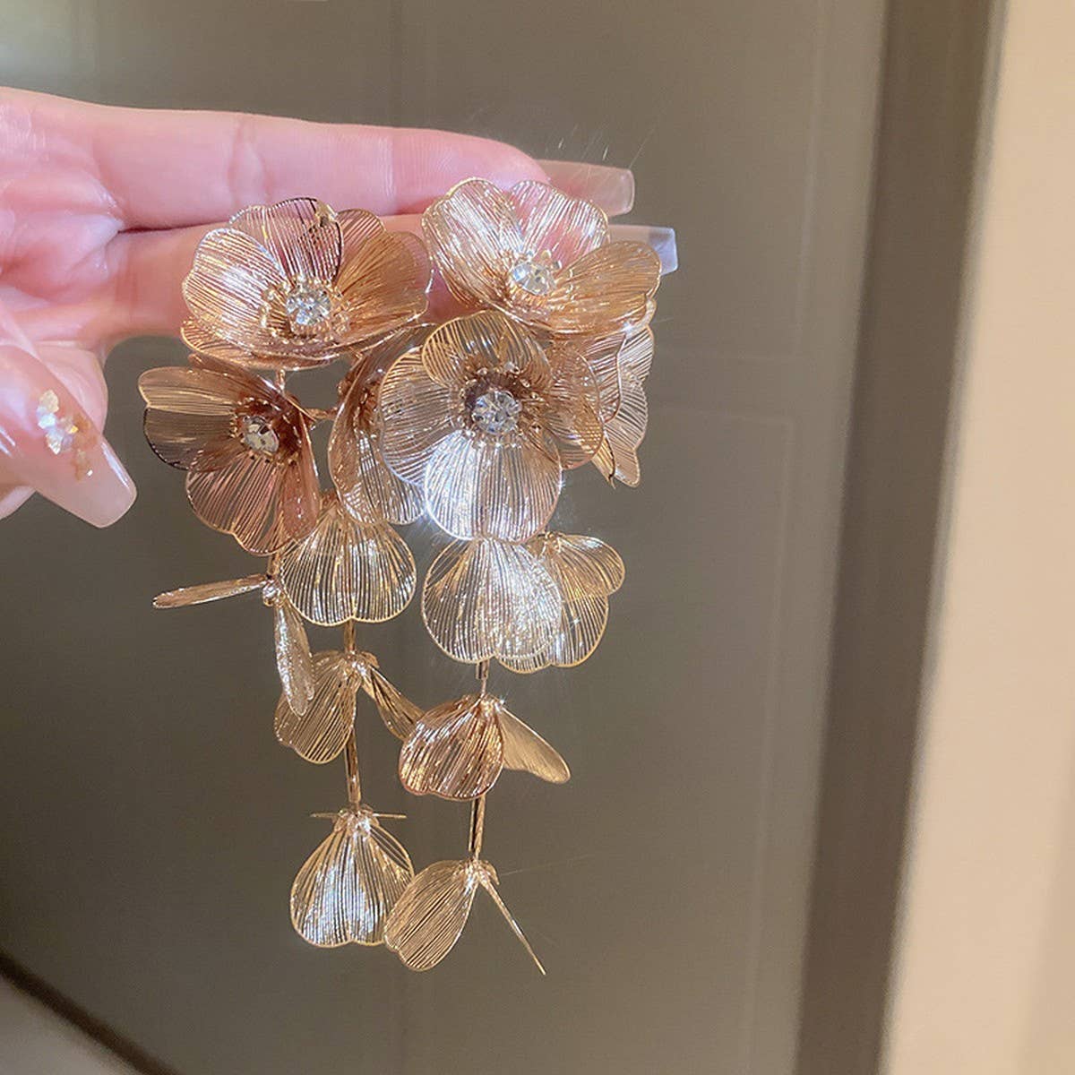 PERSONALIZED FLOWER LONG TASSEL EARRINGS_CWAJE2052