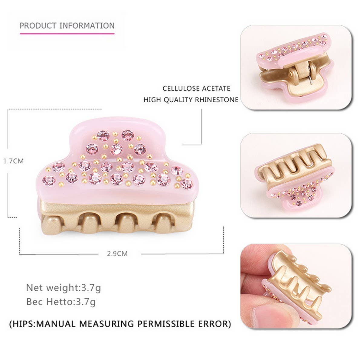 ACETATE DIAMOND MINI HAIR CLIP HAIR ACCESSORIES_CWAHA4241