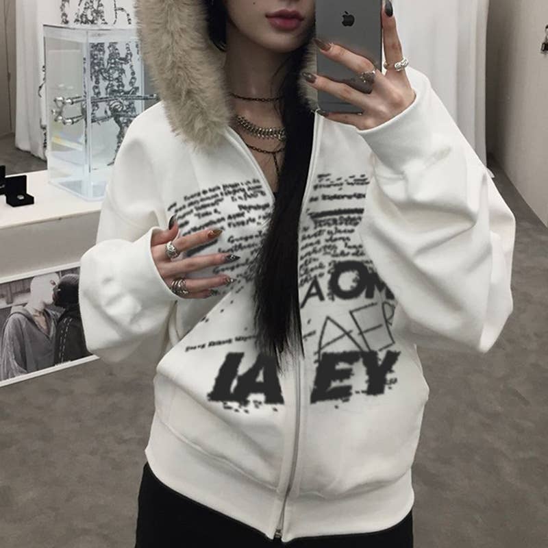 VINTAGE DIGITAL PRINT WOOLLY PATCHWORK HOODIE