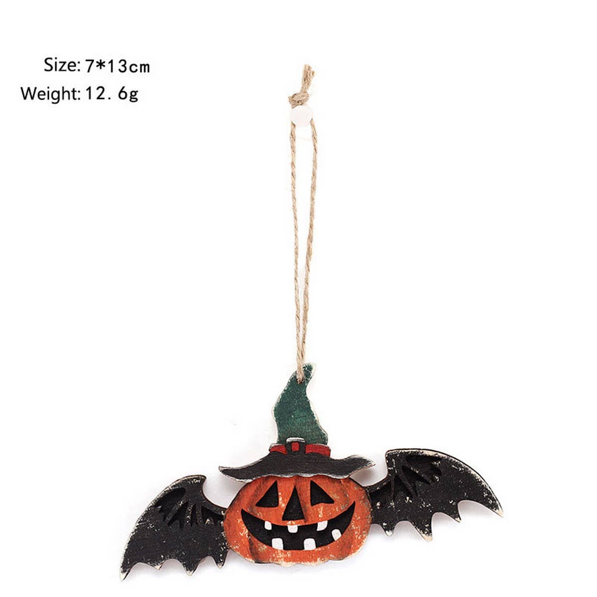 Ins-Style Painted Pumpkin & Bat Wood Hanging_CWAJE05361