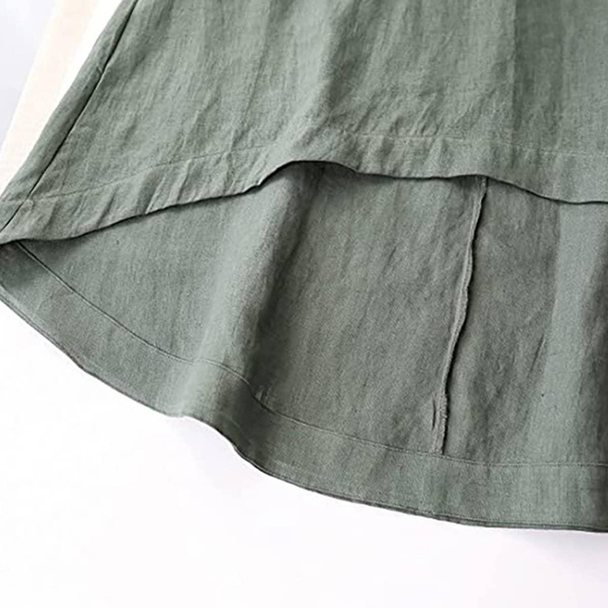 IRREGULAR COTTON LINEN SLEEVELESS DRESS