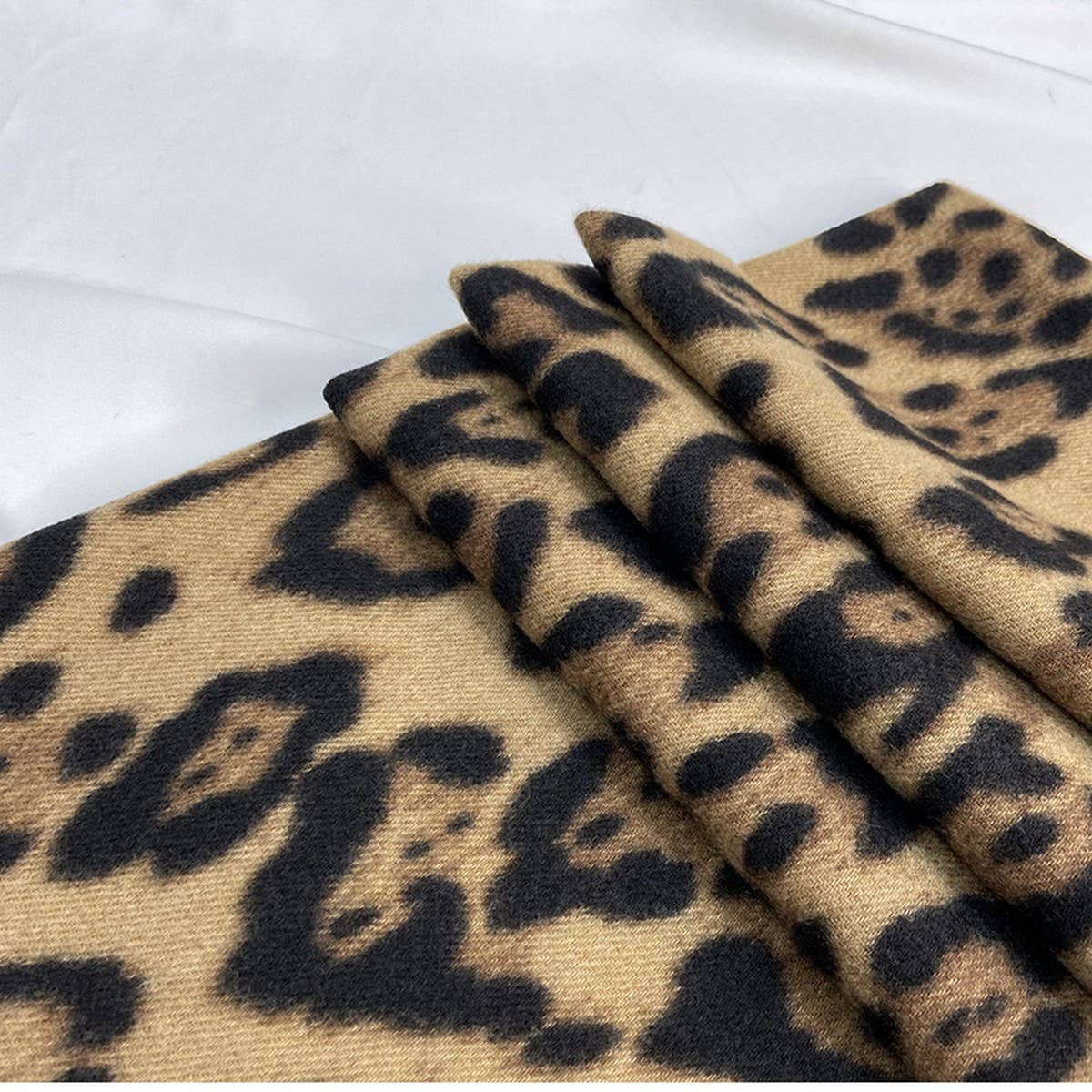 Leopard Print Scarf - Thick Tassel Winter Wrap