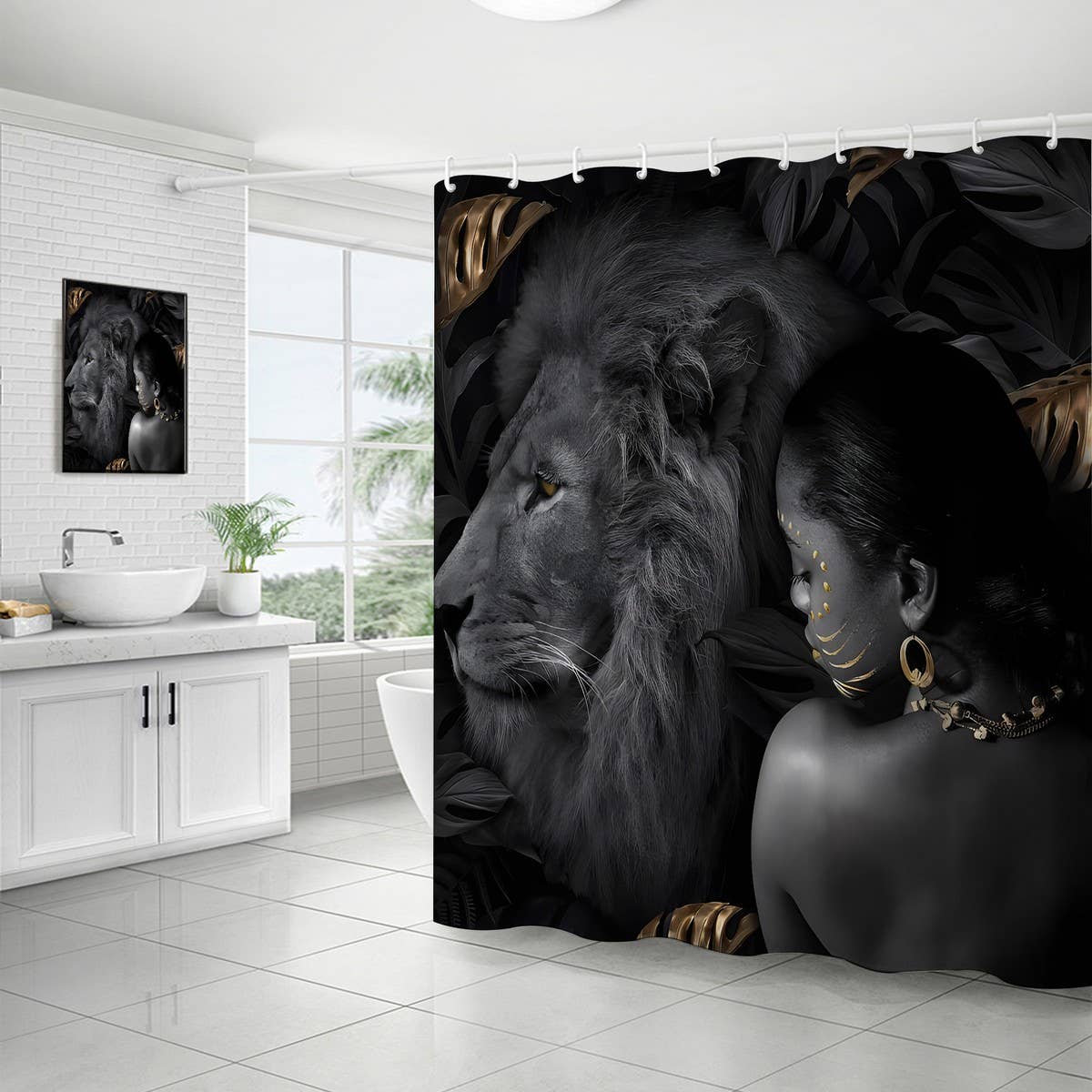 DIGITAL PRINTING BATHROOM SHOWER CURTAIN