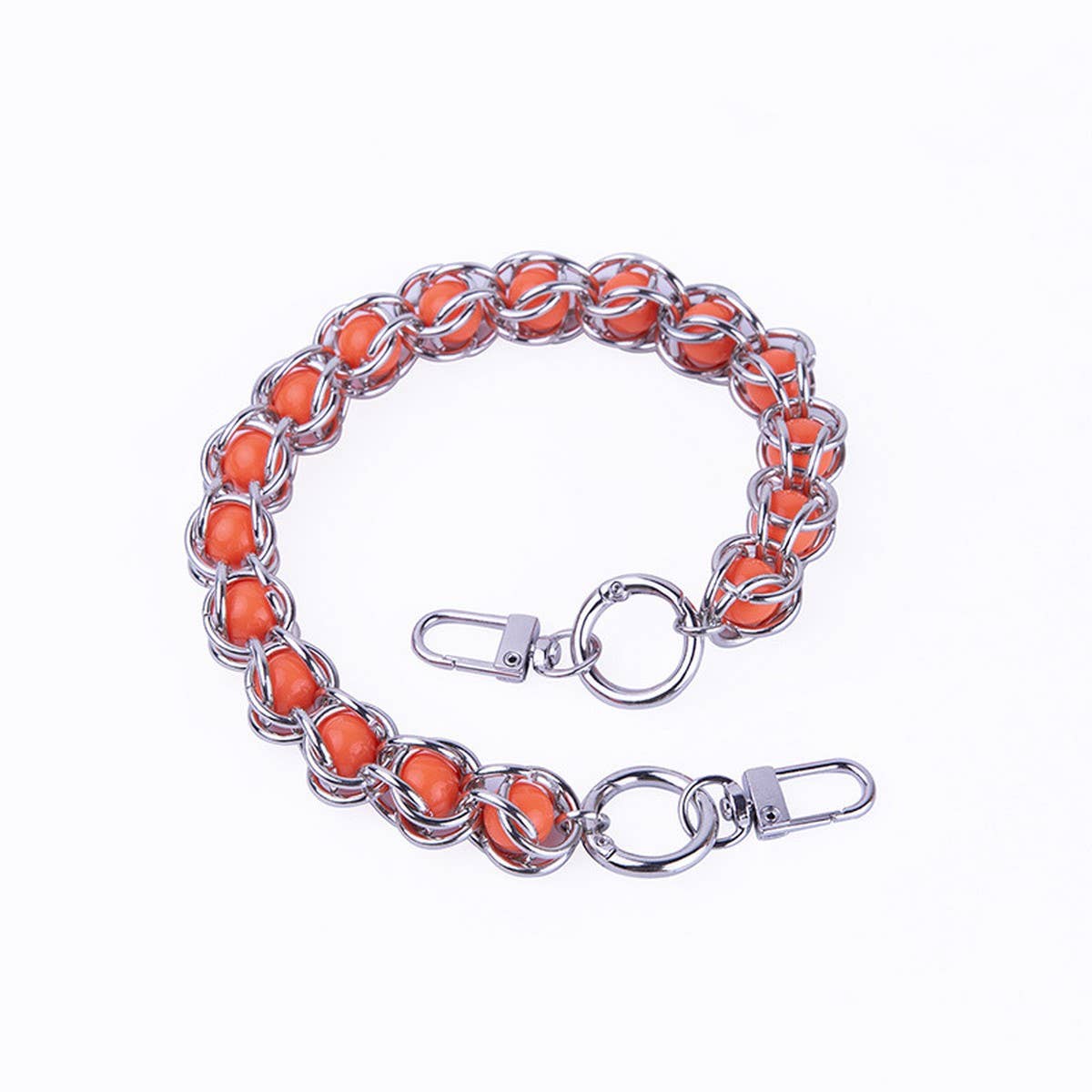 15.75in Metal Bead Acrylic Bead Handbag Strap_CWMM5117