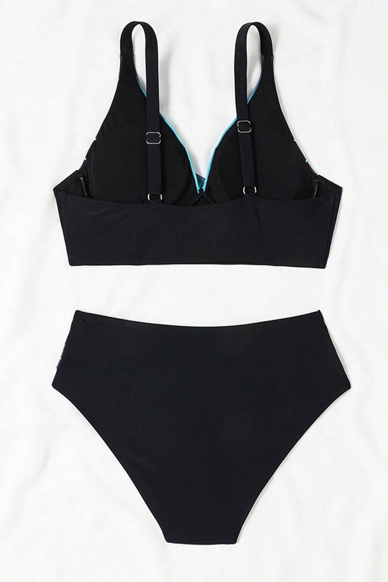 CWMW0827_CROSS STRAP SEXY TWO-PIECE BIKINI SWIMSUIT