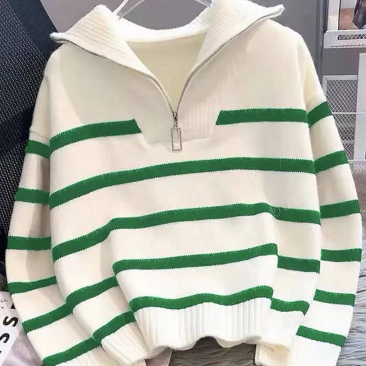 Women's Colorblock Striped Knit Sweater