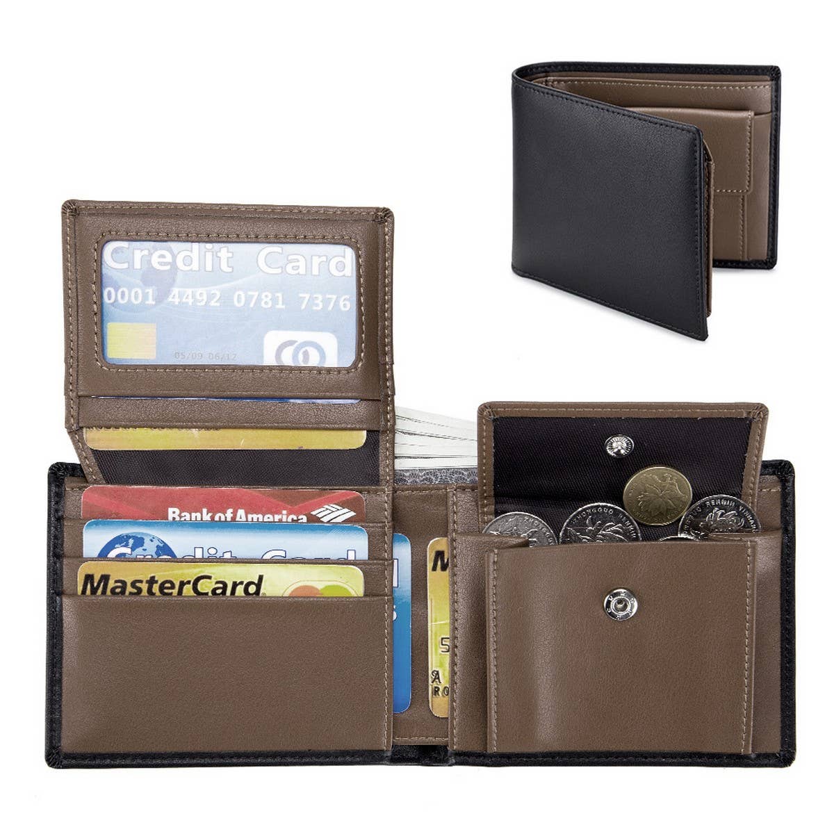COWHIDE TRI-FOLD WALLET MULTI-FUNCTION RETRO WALLET_CWAB3709