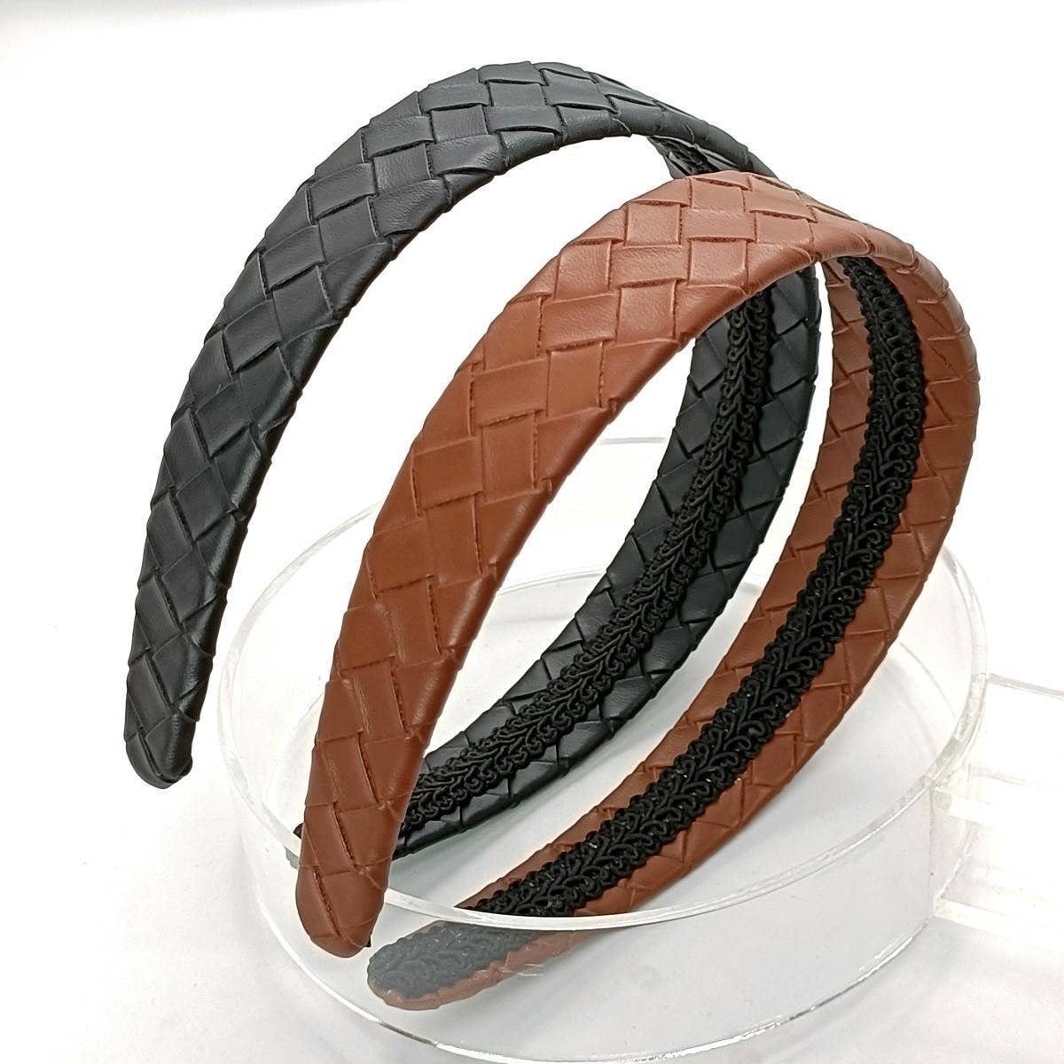 Country Style PU Leather Cross Weave Headband