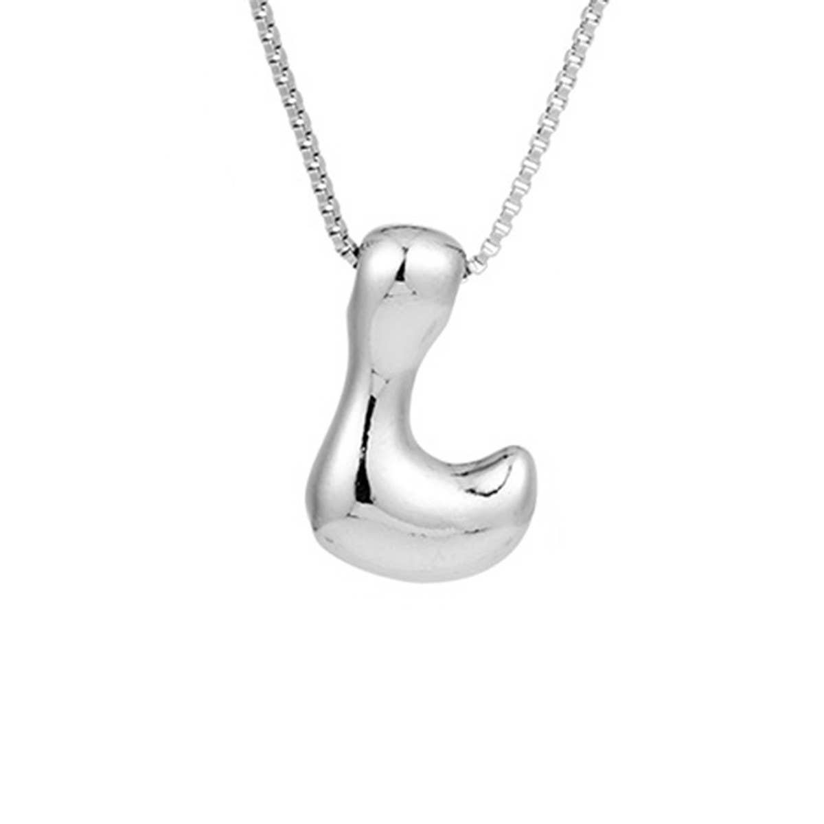 Hip Hop 26 Letters Pendant Necklace - Silver Chain