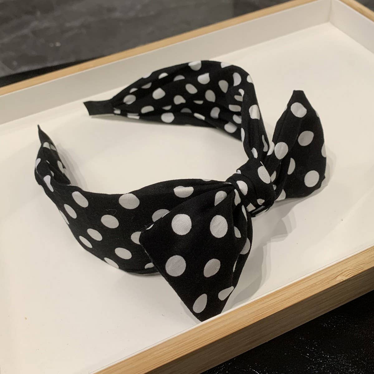 FRENCH STYLE BIG BOW DOT SIMPLE HEADBAND