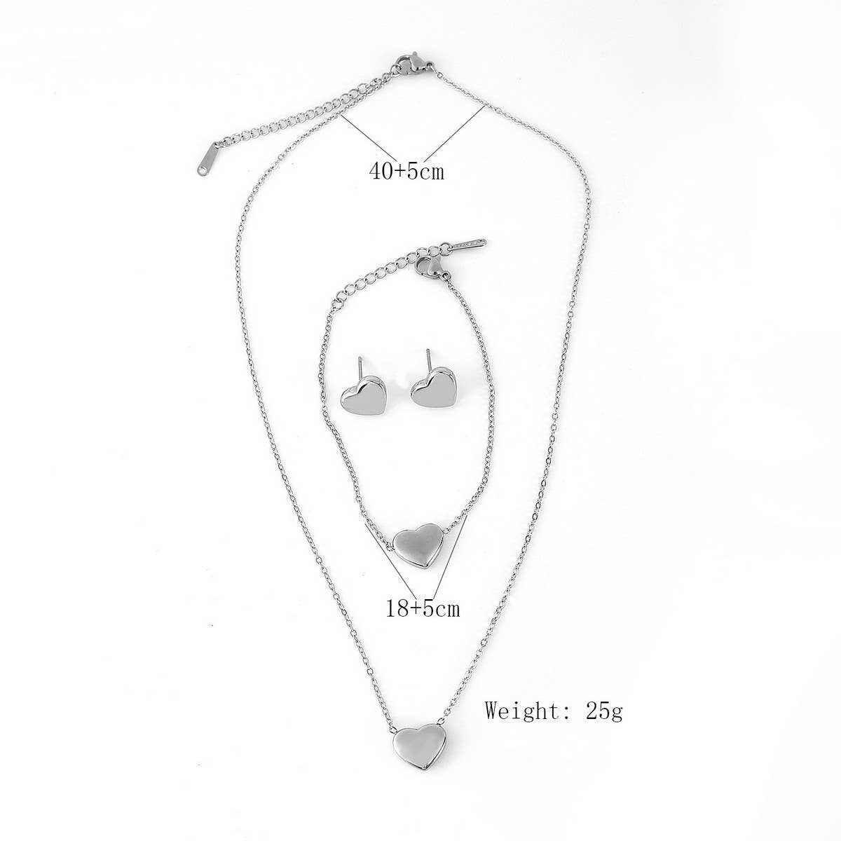 Women??¢s Stainless Steel Heart Jewelry 3-Piece Set_CWMM8880