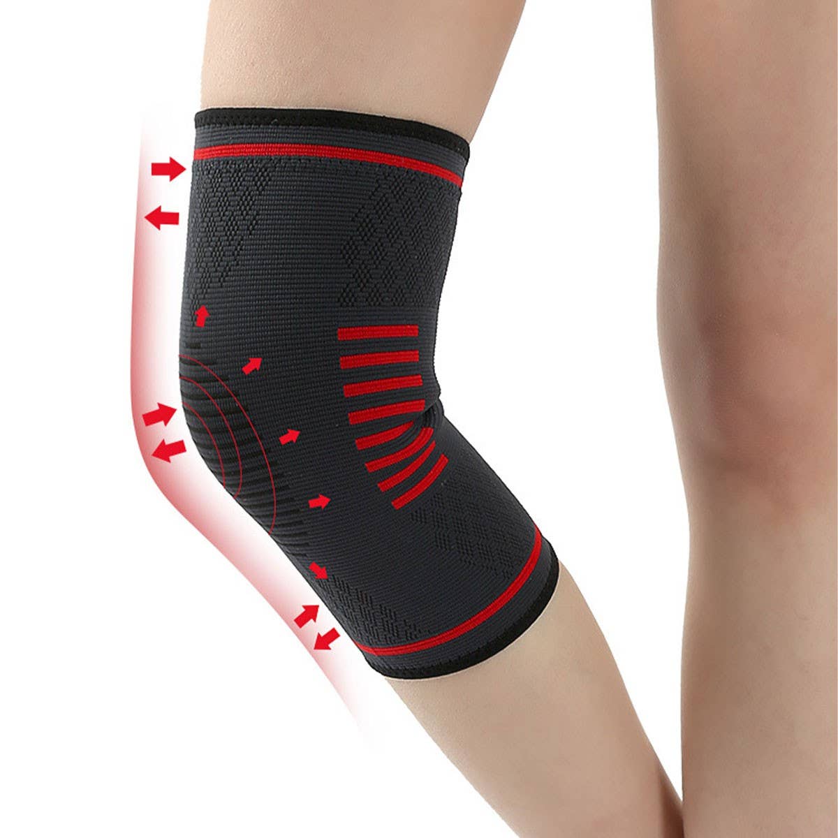 8-Bar Knit Sports Knee Brace for Basketball_CWMM7884