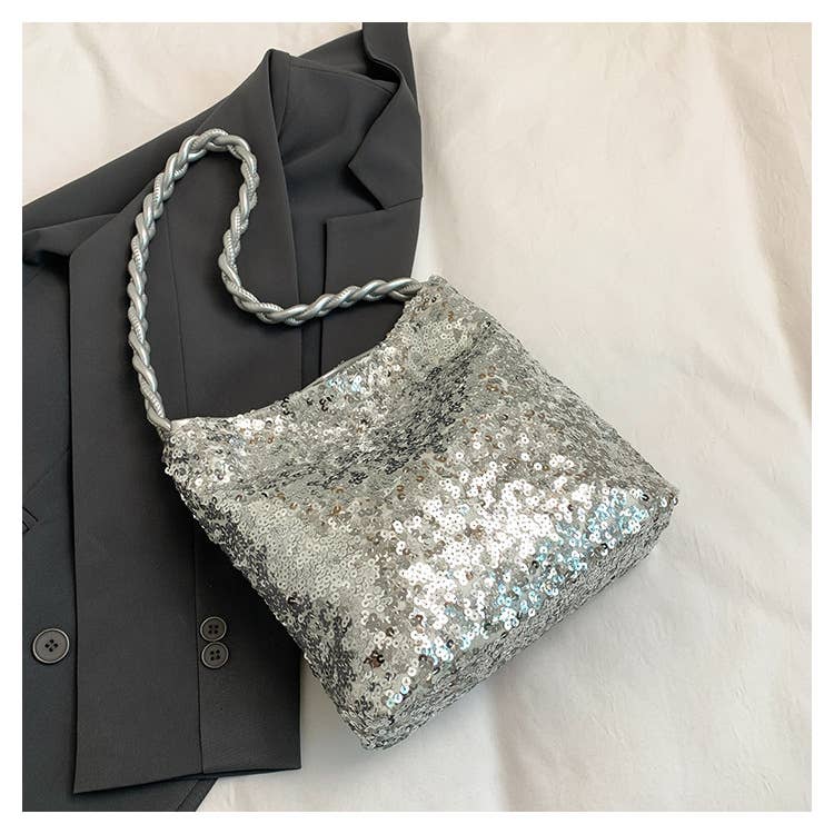 Fashionable sequined single-shoulder bag
