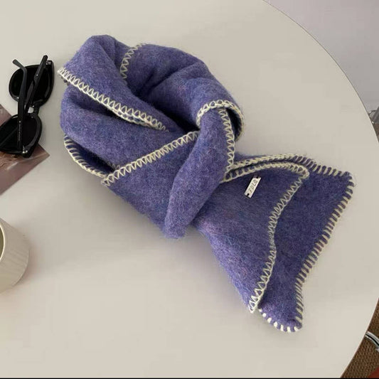 Mint Green Colorblock Scarf - Soft Retro Chic