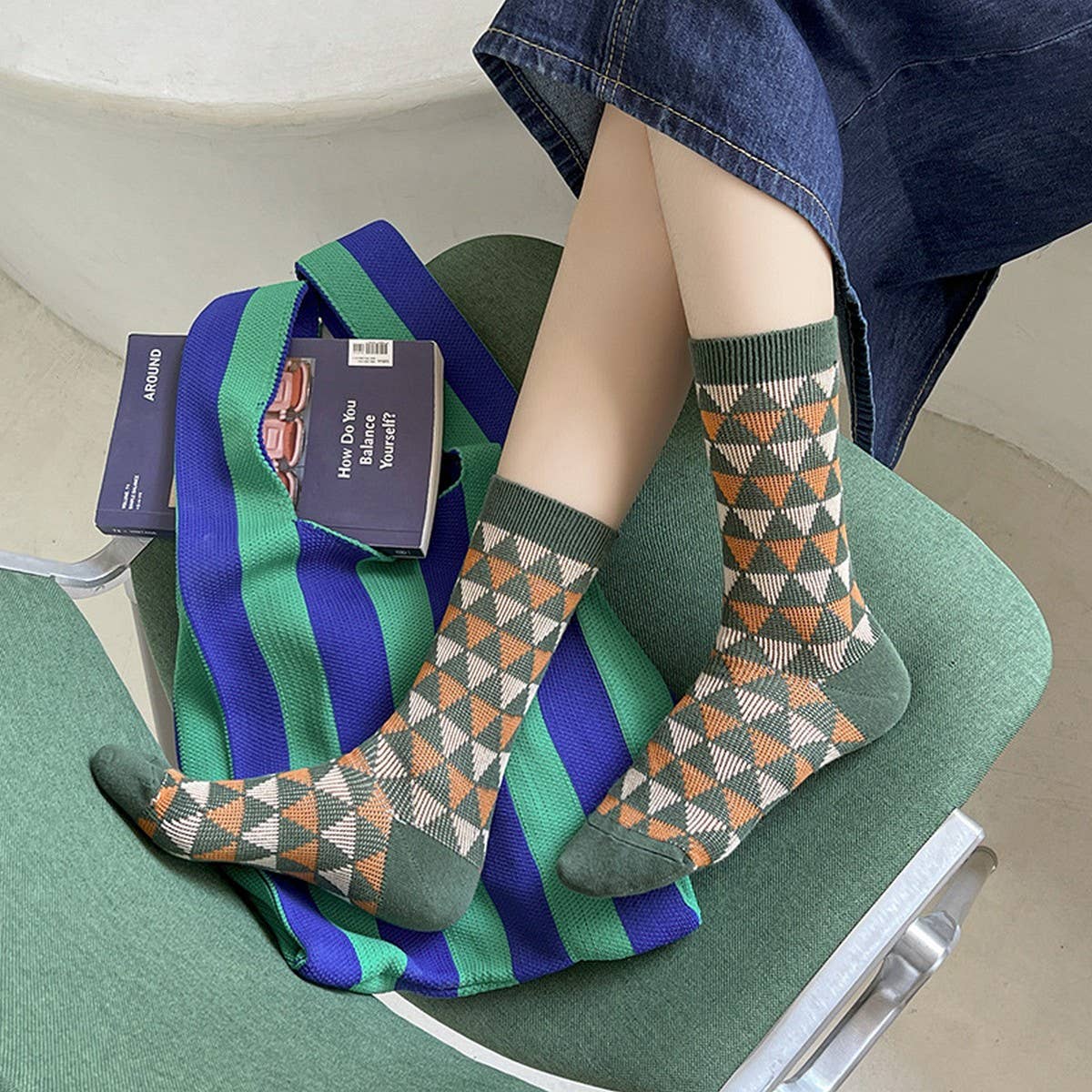 Geometric pattern fall/winter Christmas gift socks