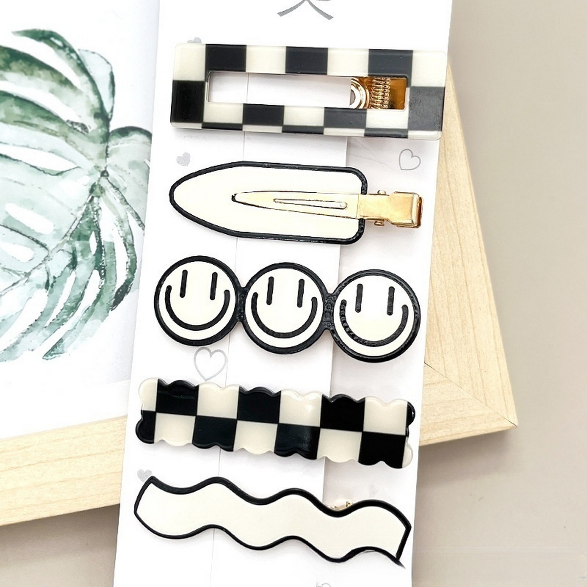 Rhinestone Pearl Hair Clip Set - Elegant Side Pin _CWAHA0159