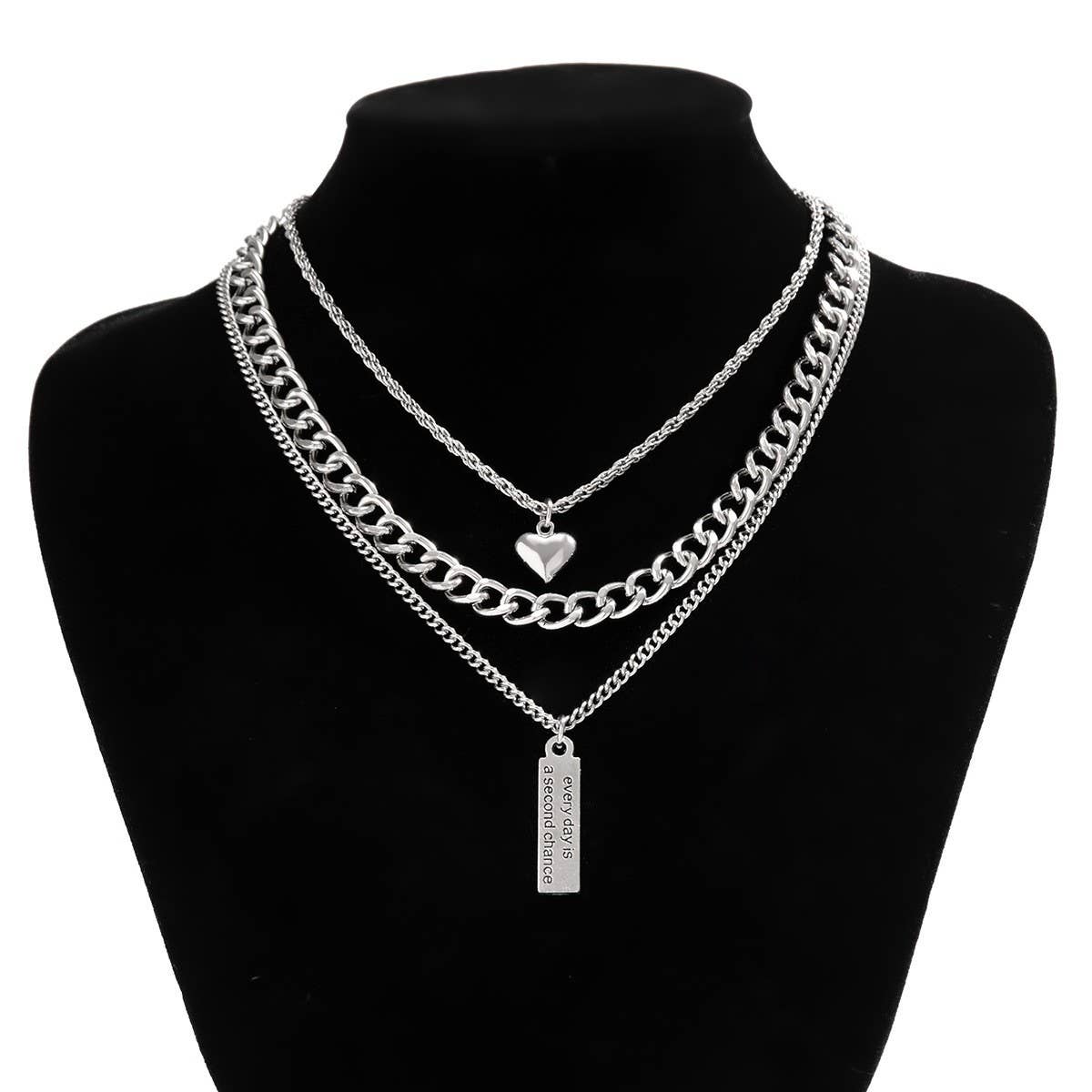 SIMPLE MULTI-LAYER CHAIN NECKLACE_CWAJE1129