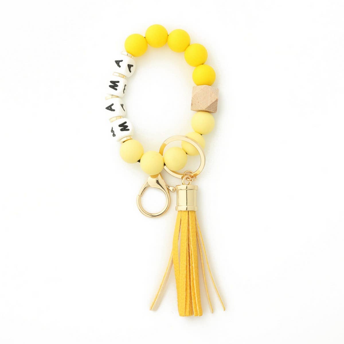 Silicone Bead Bracelet Keychain for Women