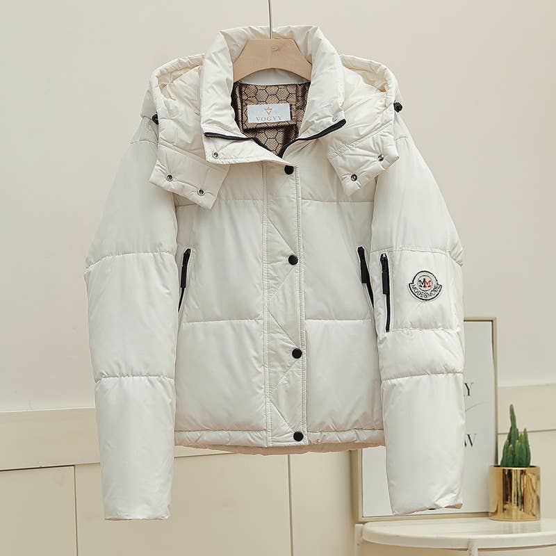 Standing collar and hat thick warm padded jacket