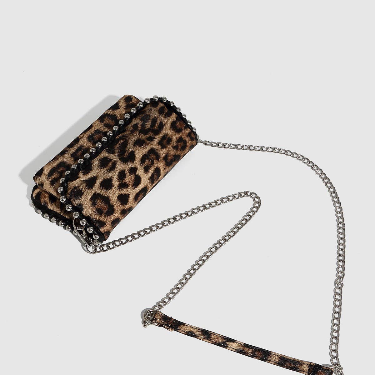 Beaded Leopard Mini Flap Chain Shoulder Bag_CWAB5716
