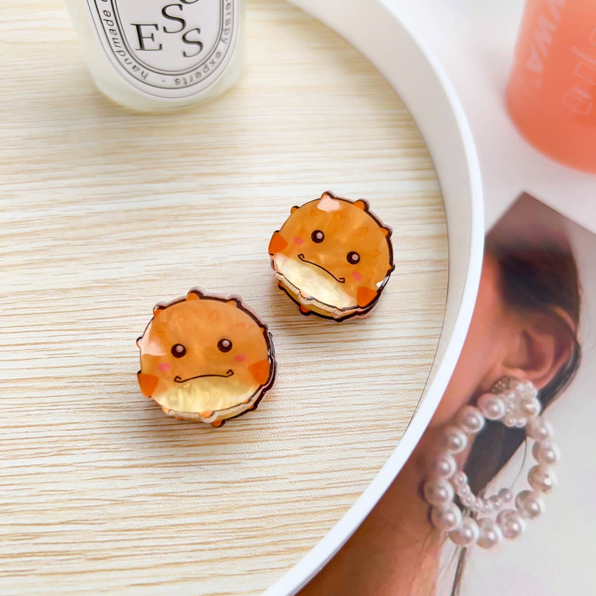 Q-version acrylic animal children's hair clips