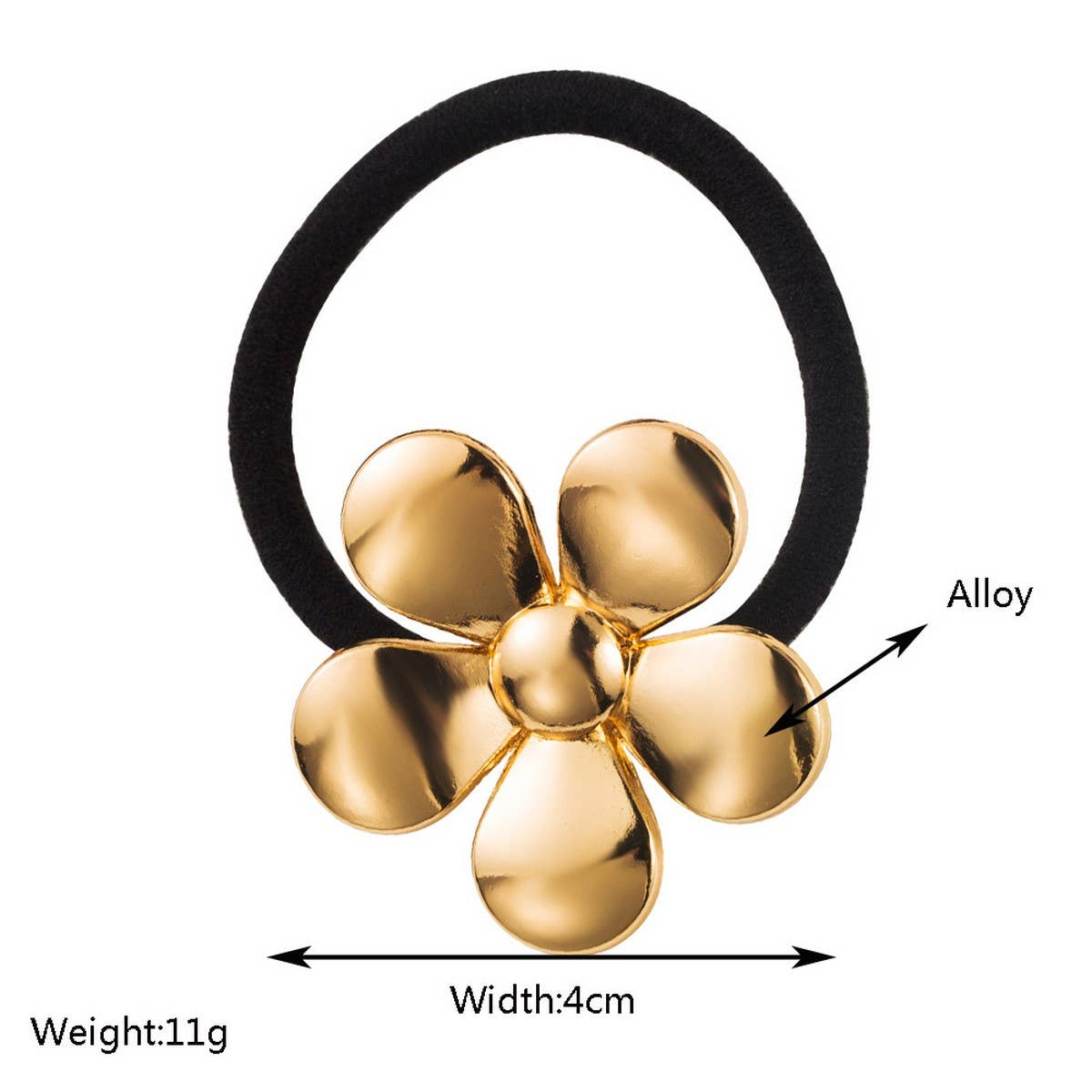 Elegant Metal Flower Elastic Hair Tie for Women