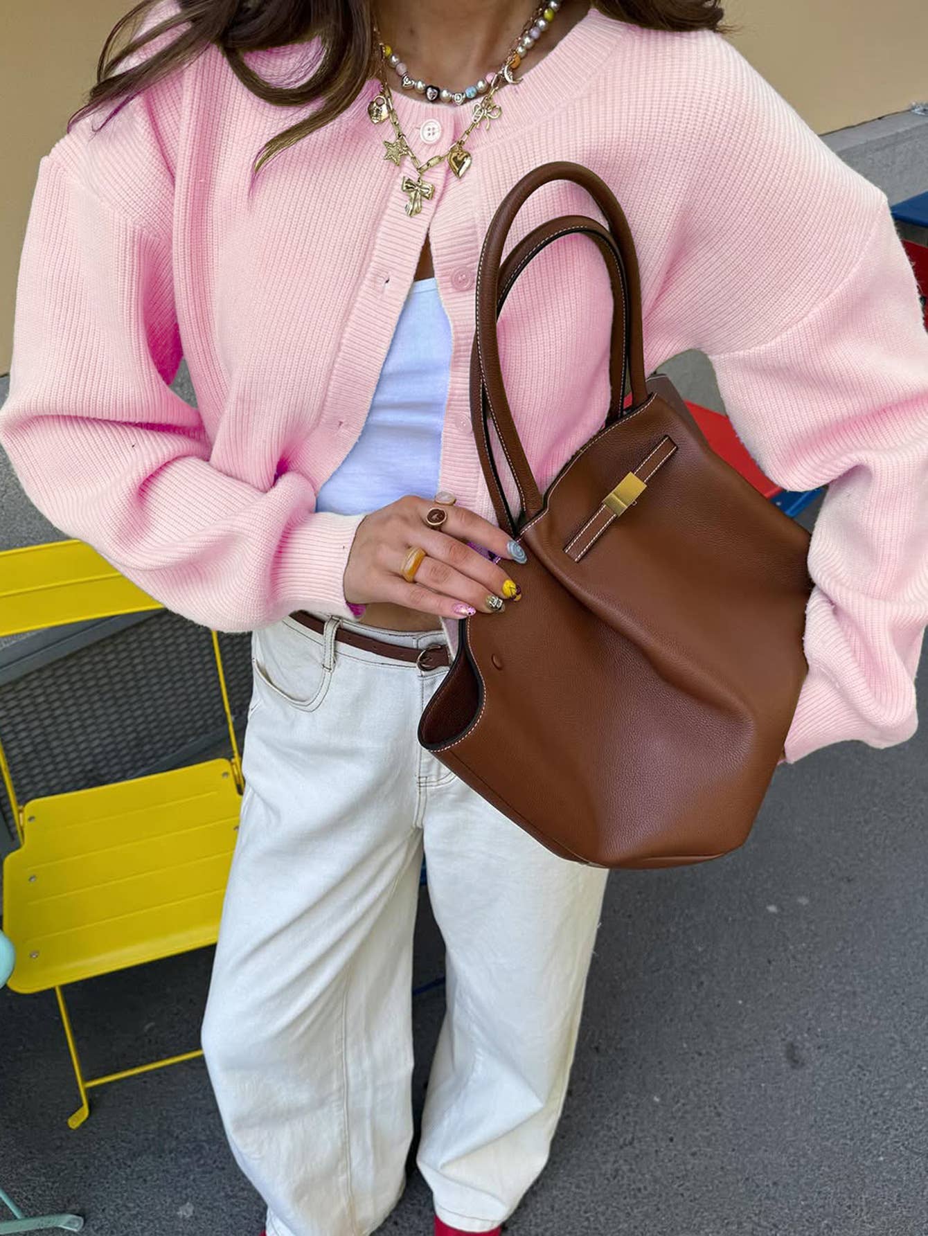 Simple single-breasted woolen long-sleeved coat