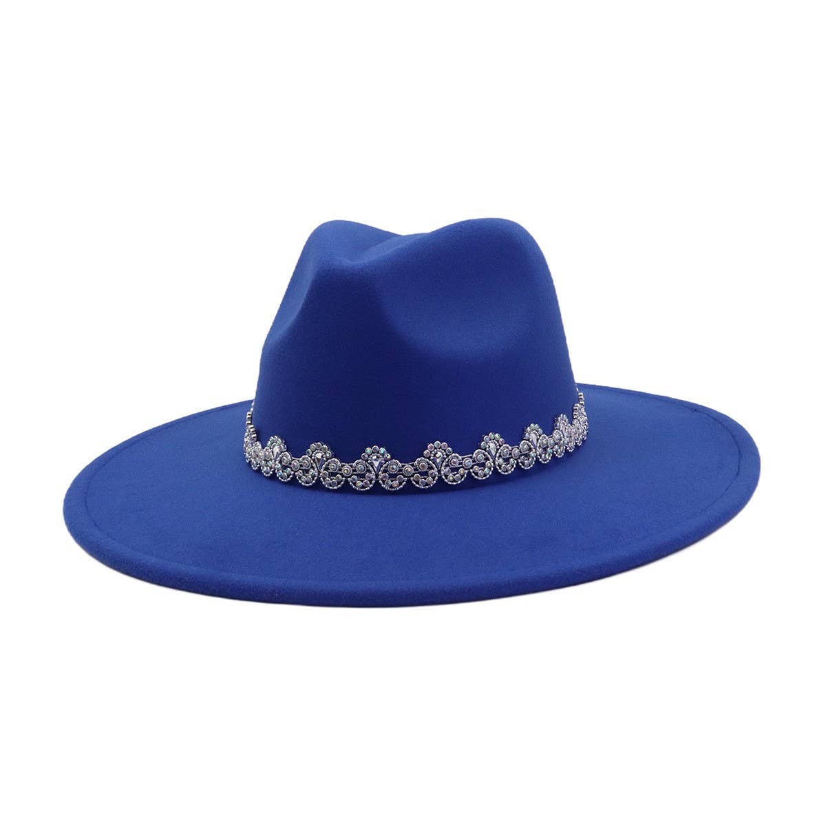 Men & Women Wool Blend Fedora Hat Heart Top_CWAH04386