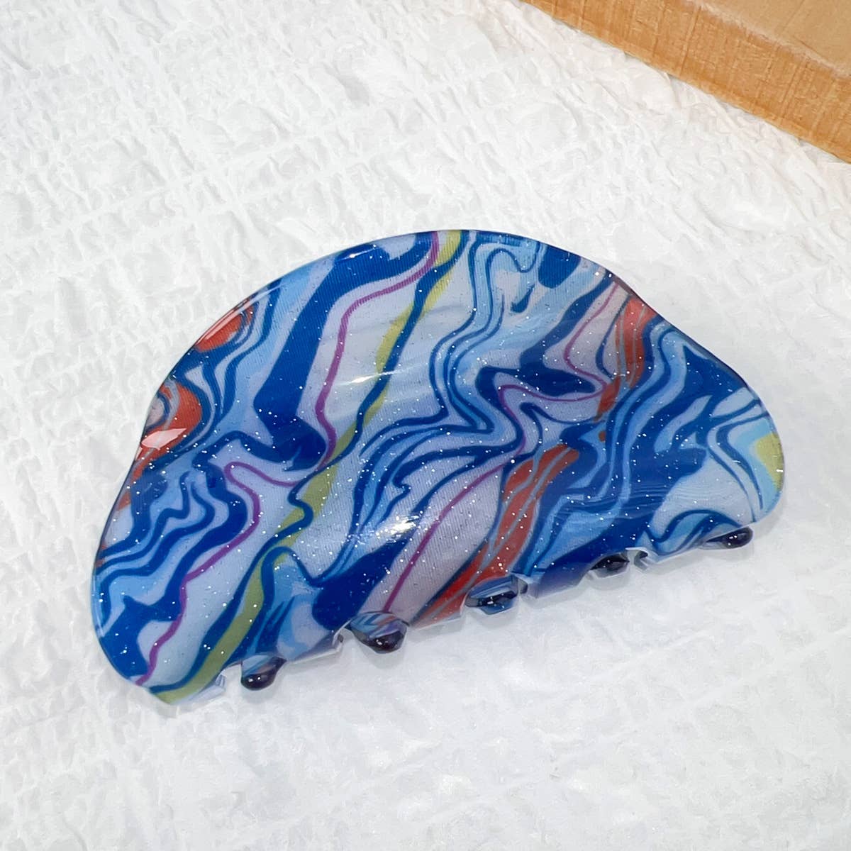 Oil paint-style acrylic gripper hair clips