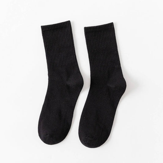 CWMS2511_VERSATILE SOLID COLOR CASUAL MID-CALF SOCKS