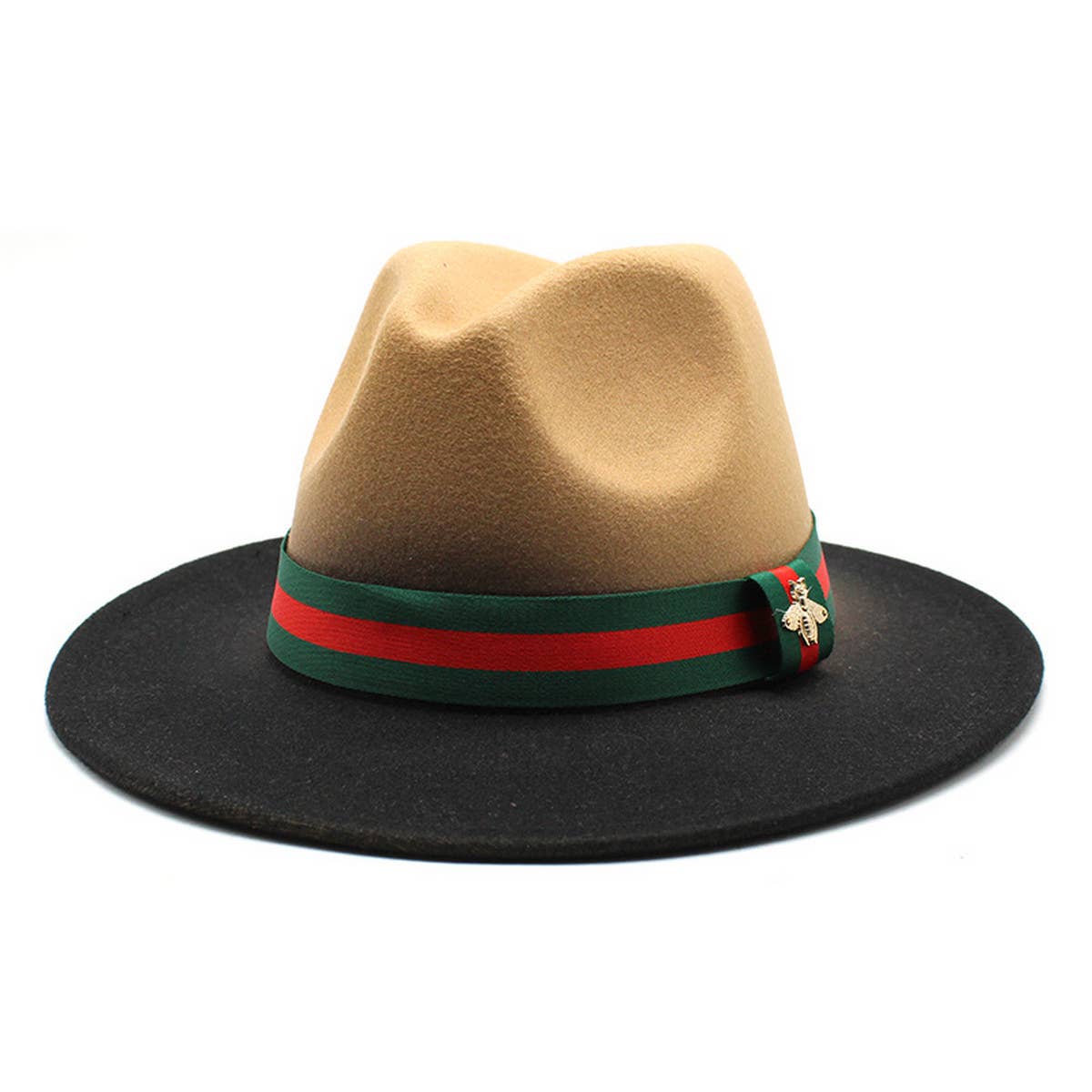 COLOUR MATCHING GRADIENT STRIPED RIBBON JAZZ HAT_CWAH0809