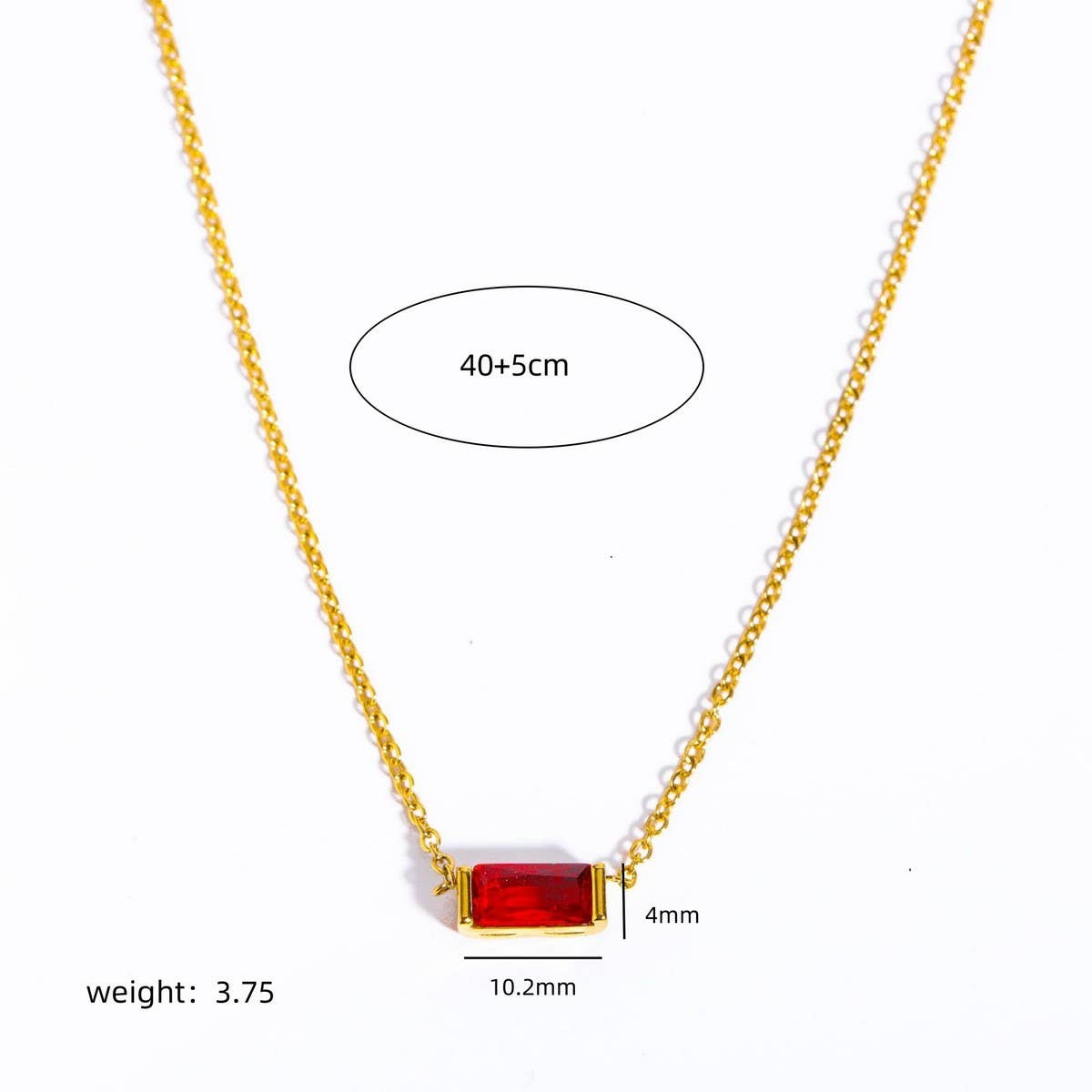 Stainless Steel Colored Birthstone Necklace_CWMM5535