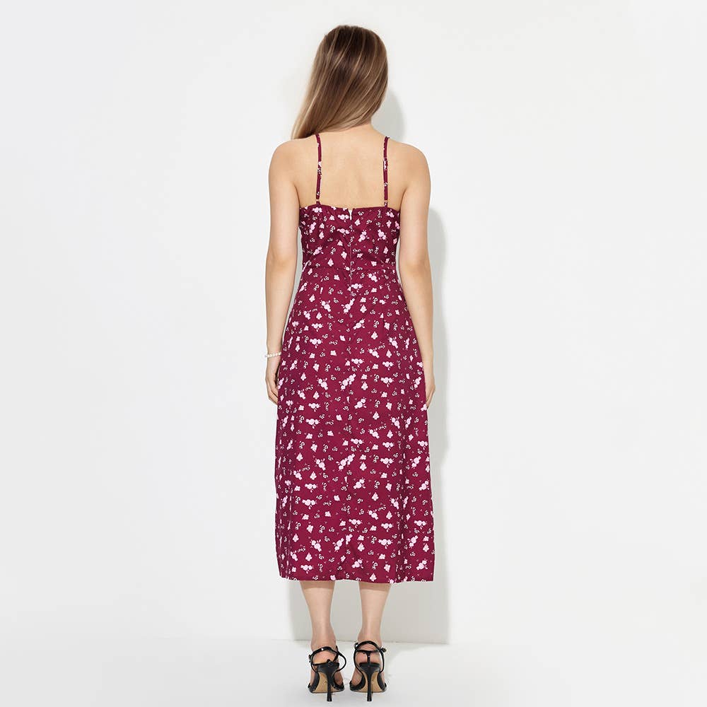 SLEEVELESS HALTER STRAPPY PRINT HALTER DRESS