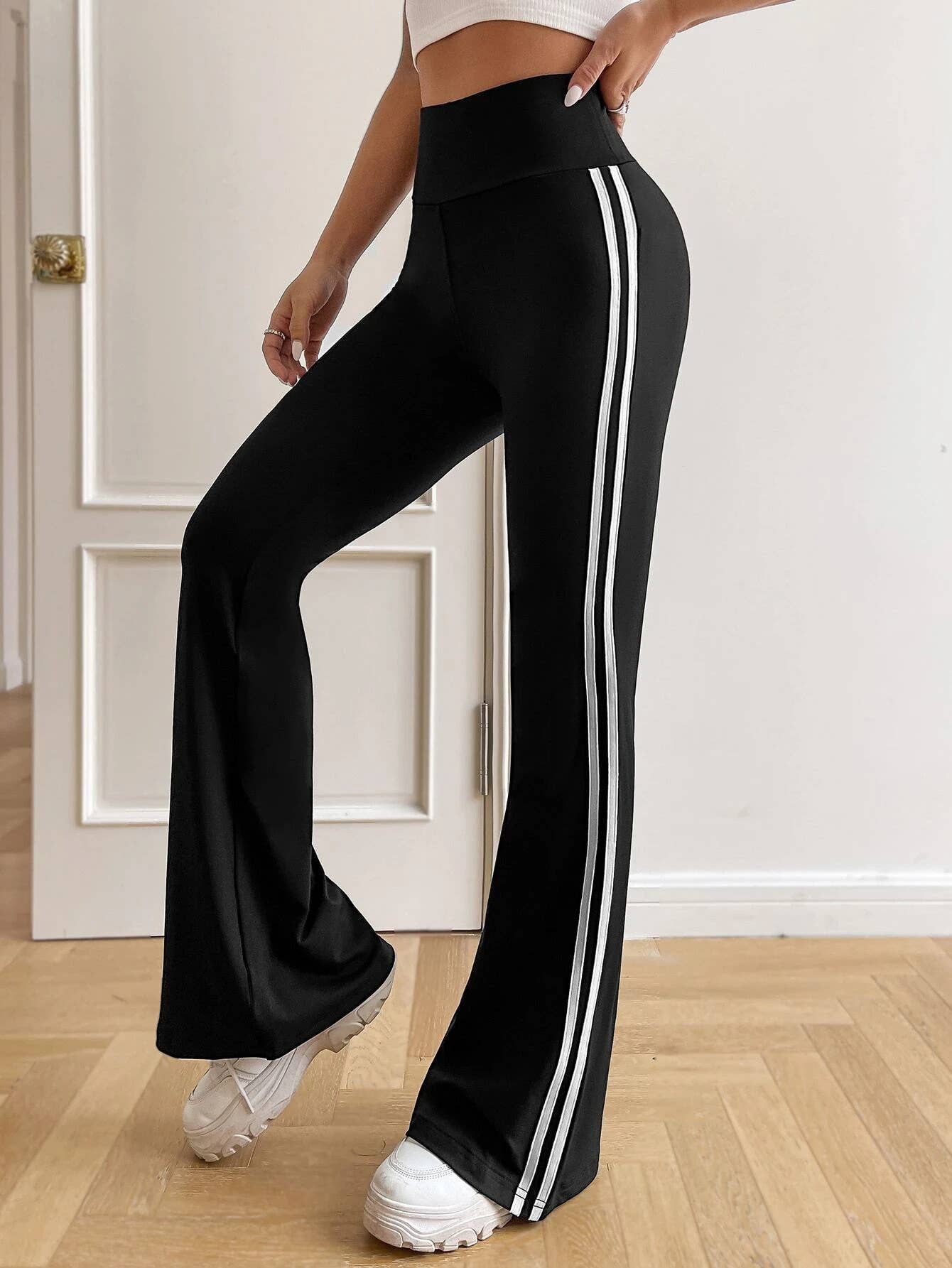 HIGH-WAISTE WIDE-LEG STRAIGHT-LEG SLIMMING PANTS