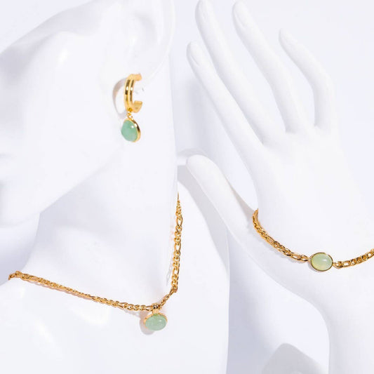 Vintage Green Aventurine Natural Stone Necklace