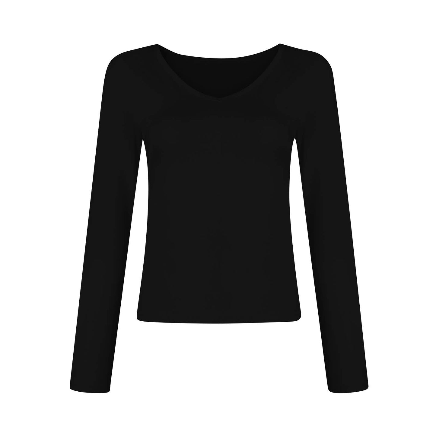 V-NECK LONG SLEEVE SLIM-FIT ALL-IN-ONE T-SHIRT
