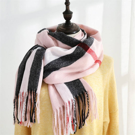 Sweet Stripe Winter Scarf ? Soft Mid-Length Wrap