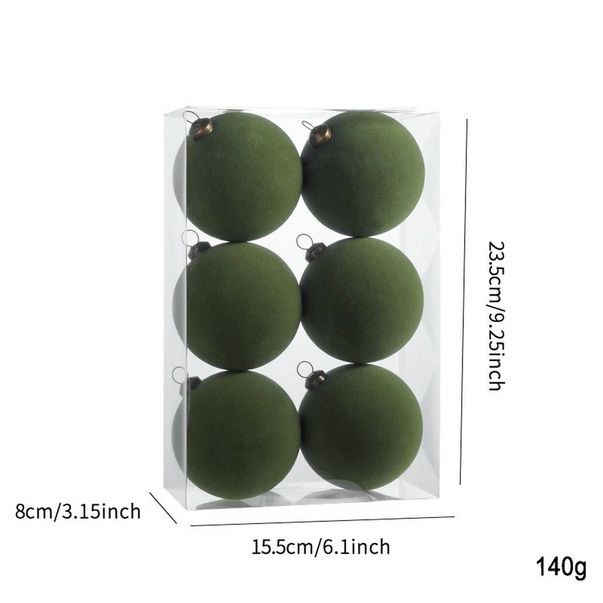 CWMM10399_8CM COLORFUL CHRISTMAS TREE BALL ORNAMENTS 6PCS