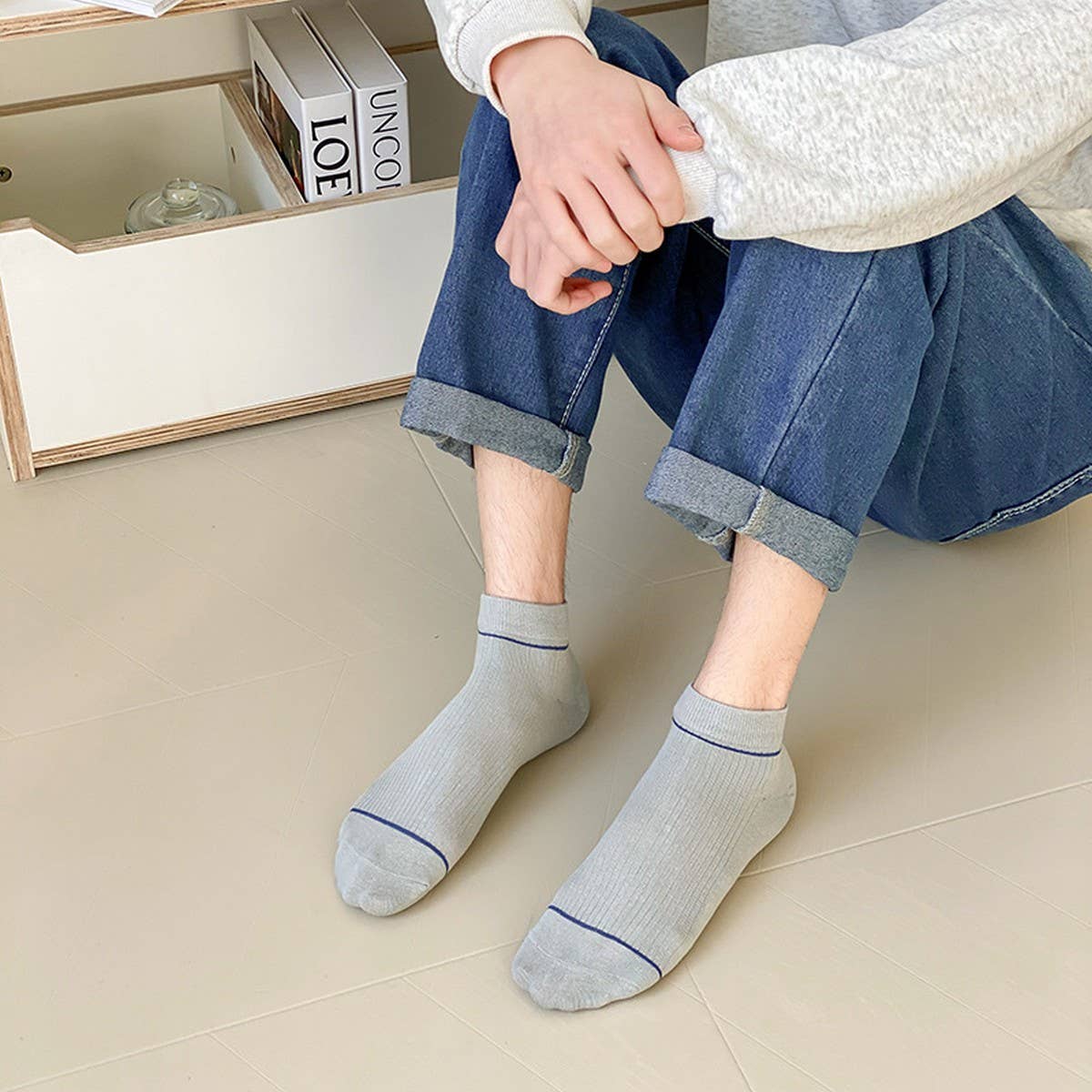 CWMS2459_NEW STYLE RIBBED STRIPED SIMPLE STRIPED SOCKS