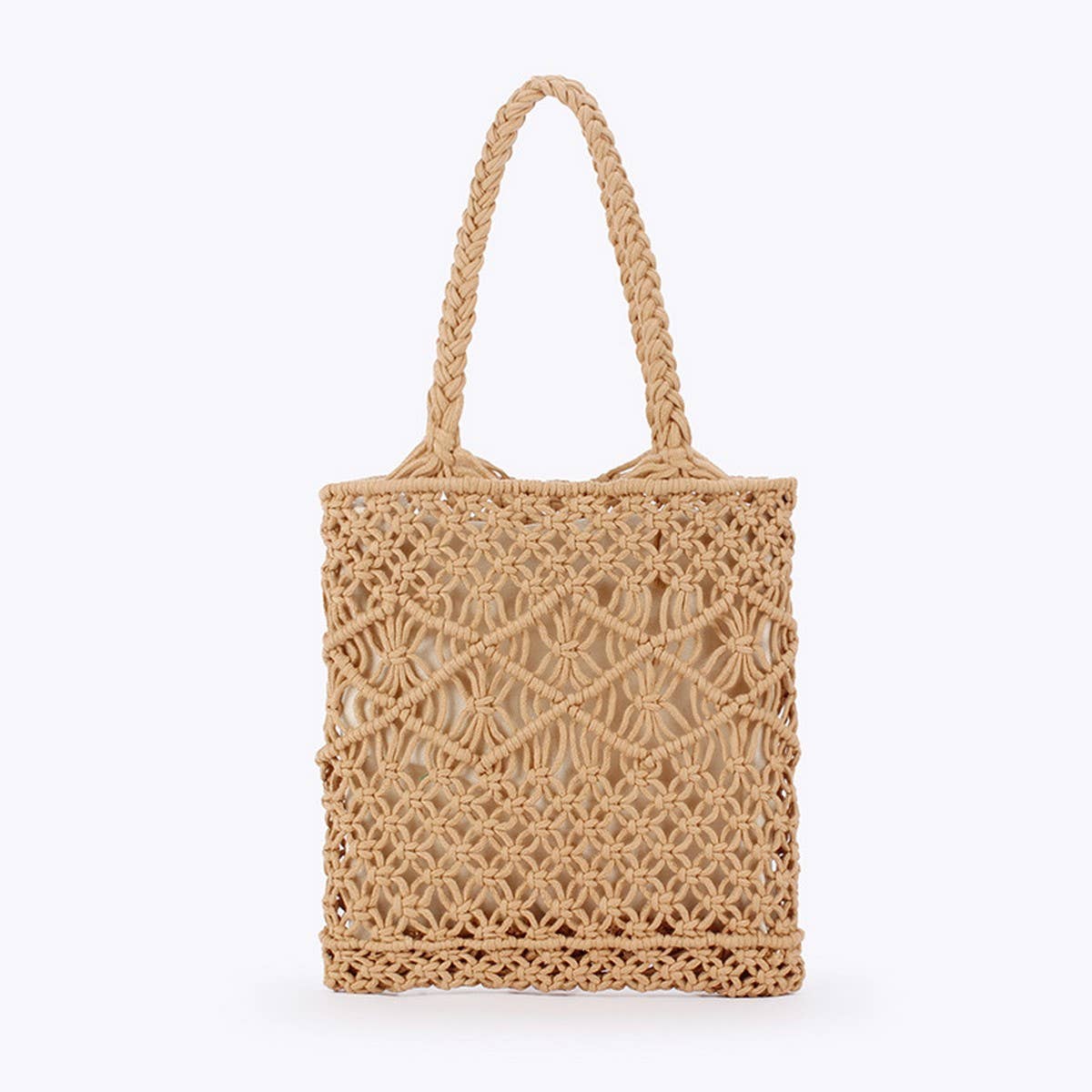SOLID COLOR VERSATILE SIMPLE HOLLOW HAND-WOVEN BAG_CWAB4686