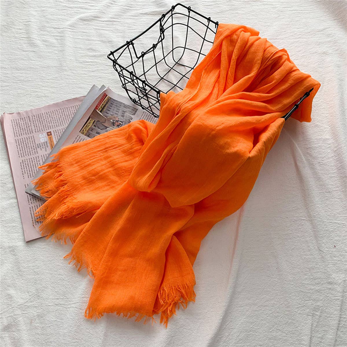 Cotton Linen Solid Color Beach Shawl Scarf