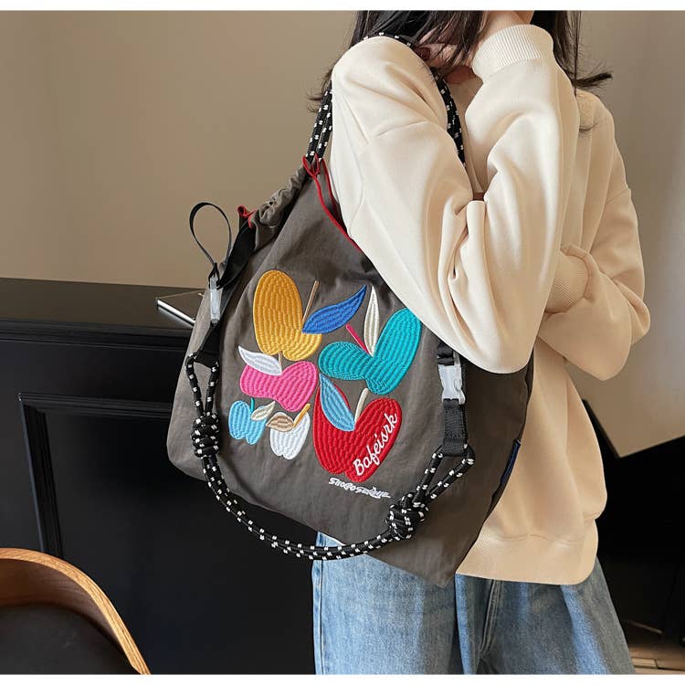Cartoon embroidery versatile commuting bag
